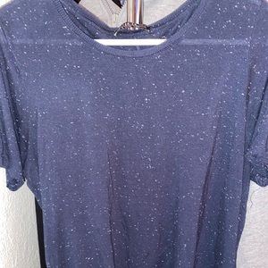 Blue tee with white specks